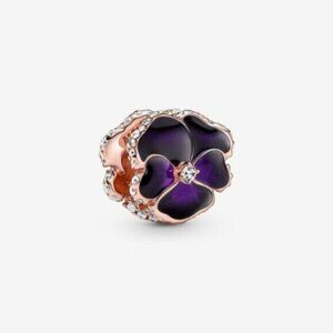 Pandora Deep Purple Pansy Flower Charm